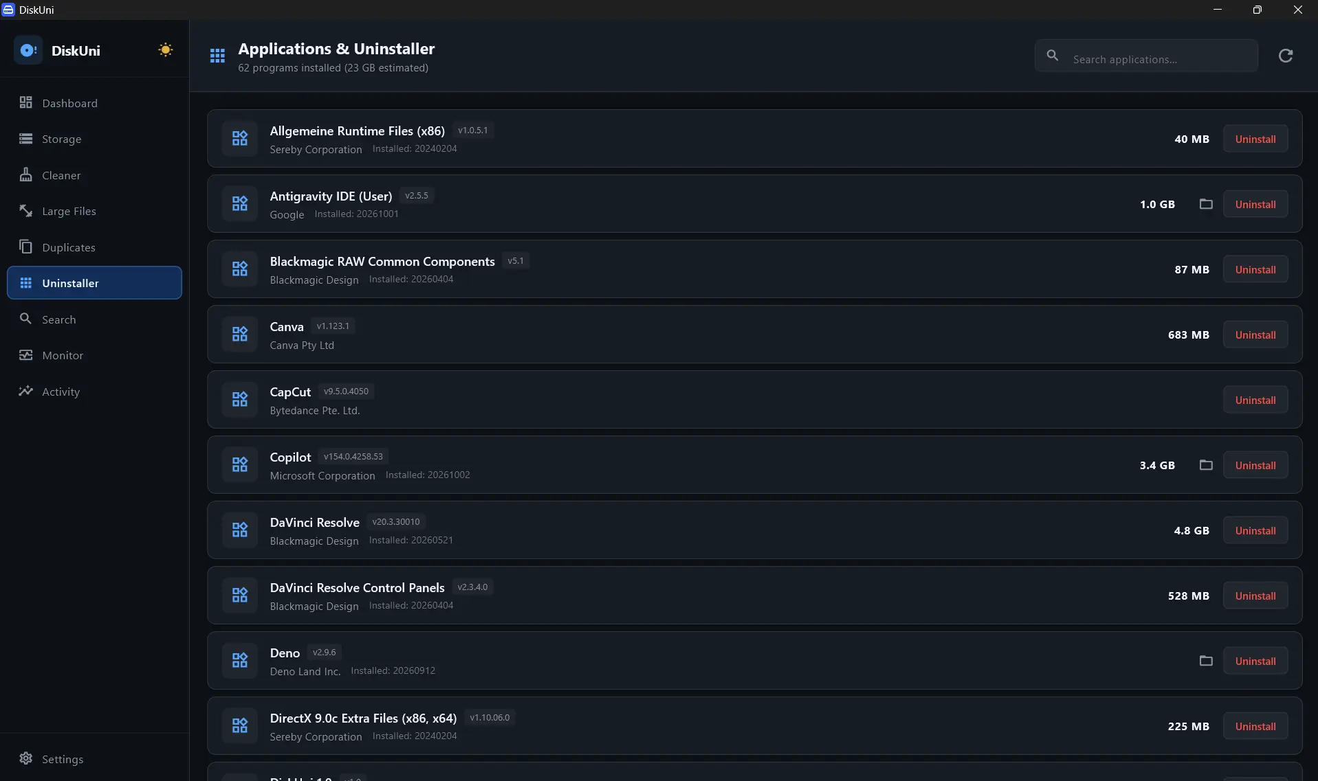Uninstaller Module Interface